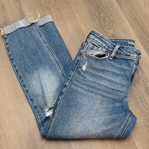 Old Navy Women's Distressed Blue Cropped Jeans